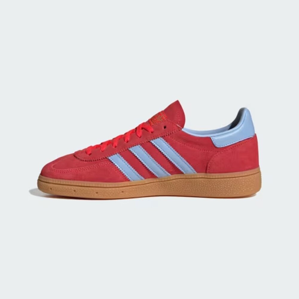 Adidas Handball Spezial Lucid Red Glow Blue Gum Womens JR3607 NEW Multi Sz - Picture 4 of 7